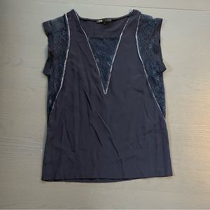 Maje Lace Cut Out Tee